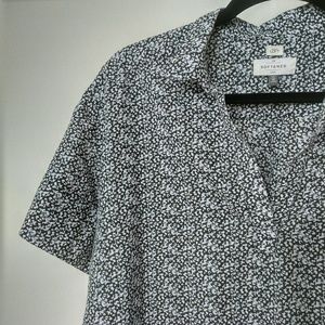 LOFT Floral Softened Popover Shirt - M